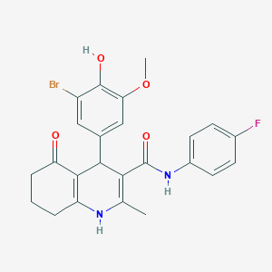 4-(3-bromo-4-hydroxy-5-methoxyphenyl)-N-(4-fluorophenyl)-2-methyl-5-oxo-1,4,5,6,7,8-hexahydro-3-quinolinecarboxamide