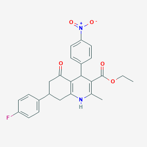 molecular formula C25H23FN2O5 B4095951 Ethyl 7-(4-fluorophenyl)-2-methyl-4-(4-nitrophenyl)-5-oxo-1,4,5,6,7,8-hexahydroquinoline-3-carboxylate 