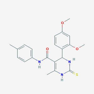 molecular formula C21H23N3O3S B409596 4-(2,4-dimethoxyphenyl)-6-methyl-N-(4-methylphenyl)-2-thioxo-1,2,3,4-tetrahydro-5-pyrimidinecarboxamide 