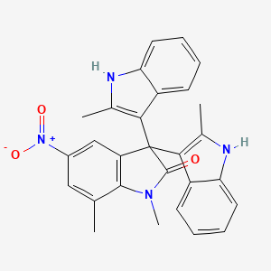 molecular formula C28H24N4O3 B4095967 1,7-dimethyl-3,3-bis(2-methyl-1H-indol-3-yl)-5-nitroindol-2-one 