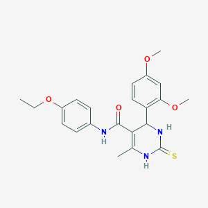 molecular formula C22H25N3O4S B409598 4-(2,4-dimethoxyphenyl)-N-(4-ethoxyphenyl)-6-methyl-2-thioxo-1,2,3,4-tetrahydro-5-pyrimidinecarboxamide 