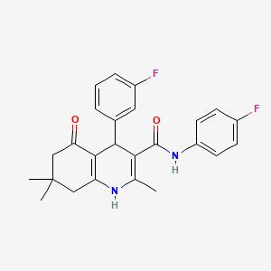 molecular formula C25H24F2N2O2 B4096001 4-(3-fluorophenyl)-N-(4-fluorophenyl)-2,7,7-trimethyl-5-oxo-1,4,5,6,7,8-hexahydro-3-quinolinecarboxamide 