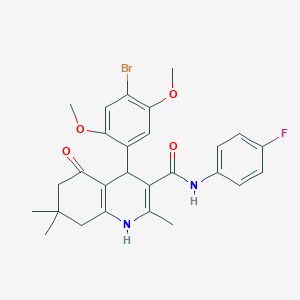 molecular formula C27H28BrFN2O4 B4096002 4-(4-bromo-2,5-dimethoxyphenyl)-N-(4-fluorophenyl)-2,7,7-trimethyl-5-oxo-1,4,5,6,7,8-hexahydroquinoline-3-carboxamide 