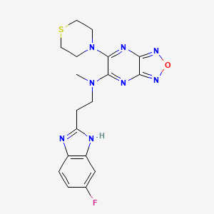 molecular formula C18H19FN8OS B4096008 N-[2-(5-fluoro-1H-benzimidazol-2-yl)ethyl]-N-methyl-6-(4-thiomorpholinyl)[1,2,5]oxadiazolo[3,4-b]pyrazin-5-amine 