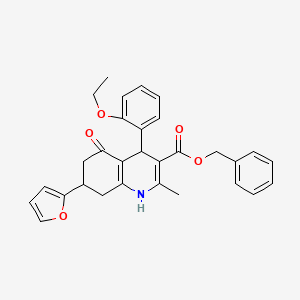 Benzyl 4-(2-ethoxyphenyl)-7-(furan-2-yl)-2-methyl-5-oxo-1,4,5,6,7,8-hexahydroquinoline-3-carboxylate