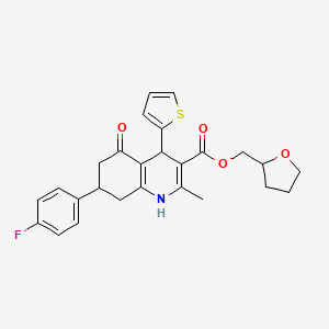 tetrahydro-2-furanylmethyl 7-(4-fluorophenyl)-2-methyl-5-oxo-4-(2-thienyl)-1,4,5,6,7,8-hexahydro-3-quinolinecarboxylate