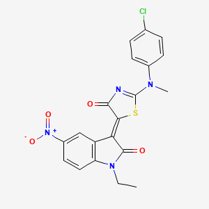 3-[2-[(4-chlorophenyl)(methyl)amino]-4-oxo-1,3-thiazol-5(4H)-ylidene]-1-ethyl-5-nitro-1,3-dihydro-2H-indol-2-one