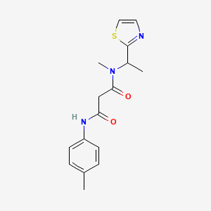 molecular formula C16H19N3O2S B4096042 N-methyl-N'-(4-methylphenyl)-N-[1-(1,3-thiazol-2-yl)ethyl]malonamide 