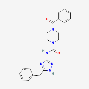 molecular formula C21H22N6O2 B4096058 4-benzoyl-N-(5-benzyl-1H-1,2,4-triazol-3-yl)piperazine-1-carboxamide 