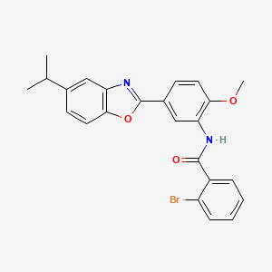 molecular formula C24H21BrN2O3 B4096068 2-bromo-N-{2-methoxy-5-[5-(propan-2-yl)-1,3-benzoxazol-2-yl]phenyl}benzamide 