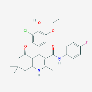 4-(3-chloro-5-ethoxy-4-hydroxyphenyl)-N-(4-fluorophenyl)-2,7,7-trimethyl-5-oxo-1,4,5,6,7,8-hexahydroquinoline-3-carboxamide