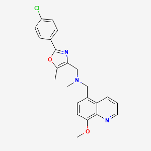 1-[2-(4-chlorophenyl)-5-methyl-1,3-oxazol-4-yl]-N-[(8-methoxy-5-quinolinyl)methyl]-N-methylmethanamine