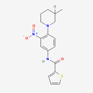 molecular formula C17H19N3O3S B4096125 N-[4-(3-methylpiperidin-1-yl)-3-nitrophenyl]thiophene-2-carboxamide 