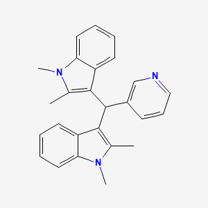 molecular formula C26H25N3 B4096126 3,3'-(3-pyridinylmethylene)bis(1,2-dimethyl-1H-indole) 