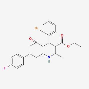 ethyl 4-(2-bromophenyl)-7-(4-fluorophenyl)-2-methyl-5-oxo-1,4,5,6,7,8-hexahydro-3-quinolinecarboxylate