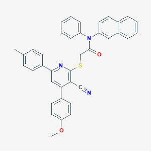 molecular formula C38H29N3O2S B409615 2-{[3-cyano-4-(4-methoxyphenyl)-6-(4-methylphenyl)-2-pyridinyl]sulfanyl}-N-(2-naphthyl)-N-phenylacetamide 