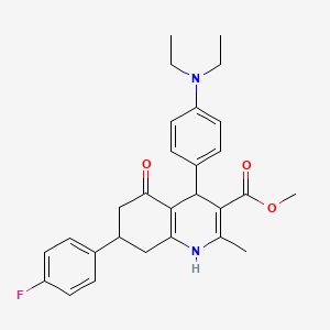 molecular formula C28H31FN2O3 B4096189 methyl 4-[4-(diethylamino)phenyl]-7-(4-fluorophenyl)-2-methyl-5-oxo-1,4,5,6,7,8-hexahydro-3-quinolinecarboxylate 