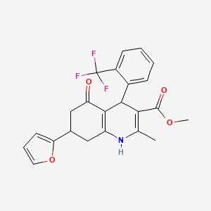 molecular formula C23H20F3NO4 B4096263 methyl 7-(2-furyl)-2-methyl-5-oxo-4-[2-(trifluoromethyl)phenyl]-1,4,5,6,7,8-hexahydro-3-quinolinecarboxylate 