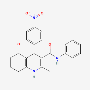 2-methyl-4-(4-nitrophenyl)-5-oxo-N-phenyl-1,4,5,6,7,8-hexahydroquinoline-3-carboxamide