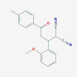 molecular formula C20H18N2O2 B409630 2-(1-(2-Methoxyphenyl)-3-oxo-3-(p-tolyl)propyl)malononitrile CAS No. 337498-11-0