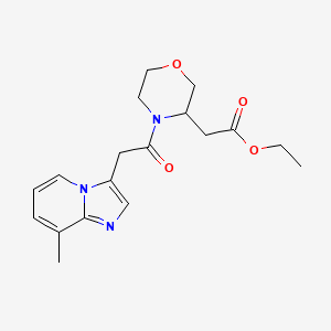 molecular formula C18H23N3O4 B4096340 ethyl {4-[(8-methylimidazo[1,2-a]pyridin-3-yl)acetyl]morpholin-3-yl}acetate 