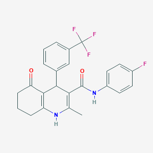 N-(4-fluorophenyl)-2-methyl-5-oxo-4-[3-(trifluoromethyl)phenyl]-1,4,5,6,7,8-hexahydro-3-quinolinecarboxamide