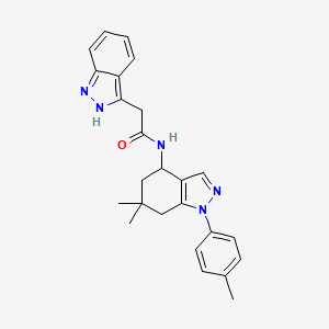 N-[6,6-dimethyl-1-(4-methylphenyl)-5,7-dihydro-4H-indazol-4-yl]-2-(2H-indazol-3-yl)acetamide