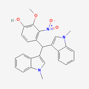 molecular formula C26H23N3O4 B4096372 4-[Bis(1-methylindol-3-yl)methyl]-2-methoxy-3-nitrophenol 