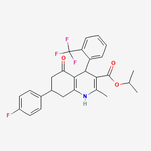 isopropyl 7-(4-fluorophenyl)-2-methyl-5-oxo-4-[2-(trifluoromethyl)phenyl]-1,4,5,6,7,8-hexahydro-3-quinolinecarboxylate