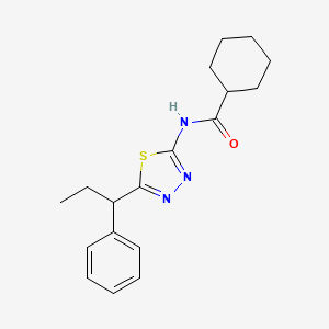 N-[5-(1-phenylpropyl)-1,3,4-thiadiazol-2-yl]cyclohexanecarboxamide