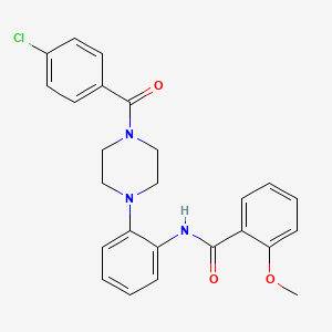 molecular formula C25H24ClN3O3 B4096429 N-{2-[4-(4-chlorobenzoyl)-1-piperazinyl]phenyl}-2-methoxybenzamide 