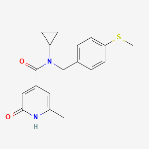 molecular formula C18H20N2O2S B4096447 N-cyclopropyl-6-methyl-N-[4-(methylthio)benzyl]-2-oxo-1,2-dihydropyridine-4-carboxamide 