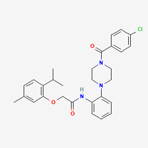 molecular formula C29H32ClN3O3 B4096499 N-{2-[4-(4-chlorobenzoyl)-1-piperazinyl]phenyl}-2-(2-isopropyl-5-methylphenoxy)acetamide 