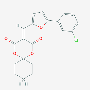 molecular formula C20H17ClO5 B409650 3-{[5-(3-Chlorophenyl)furan-2-yl]methylidene}-1,5-dioxaspiro[5.5]undecane-2,4-dione 