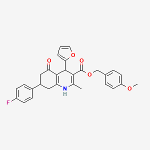 4-Methoxybenzyl 7-(4-fluorophenyl)-4-(furan-2-yl)-2-methyl-5-oxo-1,4,5,6,7,8-hexahydroquinoline-3-carboxylate