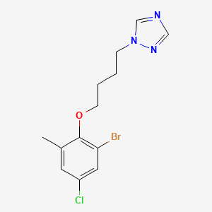 molecular formula C13H15BrClN3O B4096520 1-[4-(2-bromo-4-chloro-6-methylphenoxy)butyl]-1H-1,2,4-triazole 