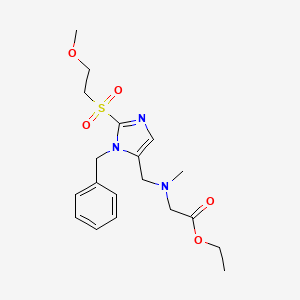 molecular formula C19H27N3O5S B4096521 Ethyl 2-[[3-benzyl-2-(2-methoxyethylsulfonyl)imidazol-4-yl]methyl-methylamino]acetate 