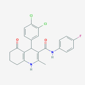 molecular formula C23H19Cl2FN2O2 B4096527 4-(3,4-dichlorophenyl)-N-(4-fluorophenyl)-2-methyl-5-oxo-1,4,5,6,7,8-hexahydroquinoline-3-carboxamide 