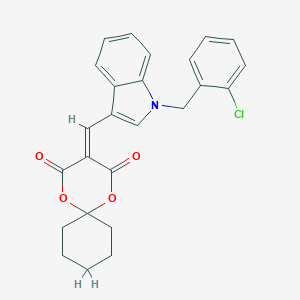 molecular formula C25H22ClNO4 B409655 3-{[1-(2-chlorobenzyl)-1H-indol-3-yl]methylidene}-1,5-dioxaspiro[5.5]undecane-2,4-dione 