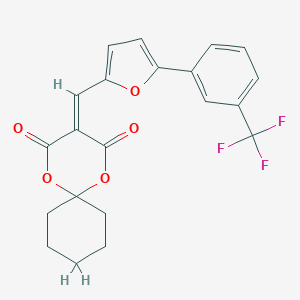 molecular formula C21H17F3O5 B409656 3-({5-[3-(Trifluoromethyl)phenyl]-2-furyl}methylene)-1,5-dioxaspiro[5.5]undecane-2,4-dione 