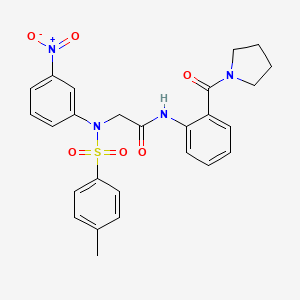 molecular formula C26H26N4O6S B4096562 N~2~-[(4-methylphenyl)sulfonyl]-N~2~-(3-nitrophenyl)-N~1~-[2-(1-pyrrolidinylcarbonyl)phenyl]glycinamide 