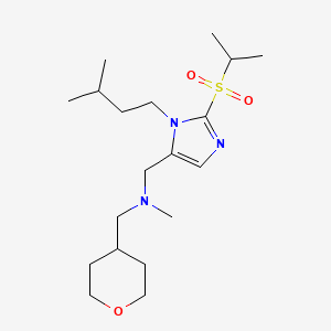 N-methyl-N-[[3-(3-methylbutyl)-2-propan-2-ylsulfonylimidazol-4-yl]methyl]-1-(oxan-4-yl)methanamine