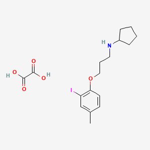 N-[3-(2-iodo-4-methylphenoxy)propyl]cyclopentanamine;oxalic acid