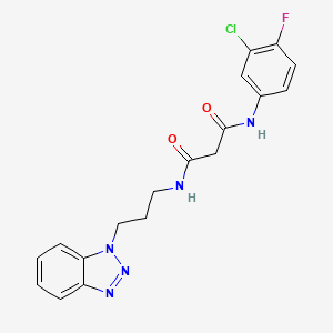 molecular formula C18H17ClFN5O2 B4096602 N-[3-(1H-1,2,3-benzotriazol-1-yl)propyl]-N'-(3-chloro-4-fluorophenyl)malonamide 