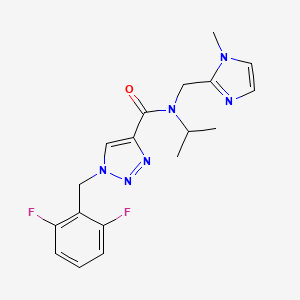 molecular formula C18H20F2N6O B4096633 1-[(2,6-difluorophenyl)methyl]-N-[(1-methylimidazol-2-yl)methyl]-N-propan-2-yltriazole-4-carboxamide 