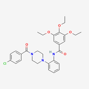 molecular formula C30H34ClN3O5 B4096687 N-{2-[4-(4-chlorobenzoyl)-1-piperazinyl]phenyl}-3,4,5-triethoxybenzamide 