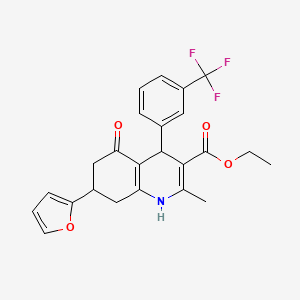 Ethyl 7-(furan-2-yl)-2-methyl-5-oxo-4-[3-(trifluoromethyl)phenyl]-1,4,5,6,7,8-hexahydroquinoline-3-carboxylate