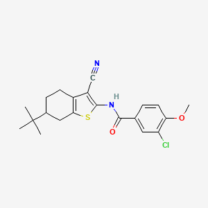 molecular formula C21H23ClN2O2S B4096700 N-(6-tert-butyl-3-cyano-4,5,6,7-tetrahydro-1-benzothiophen-2-yl)-3-chloro-4-methoxybenzamide 