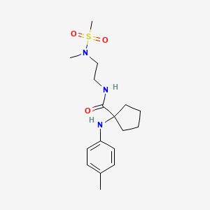 molecular formula C17H27N3O3S B4096741 N-{2-[methyl(methylsulfonyl)amino]ethyl}-1-[(4-methylphenyl)amino]cyclopentanecarboxamide 