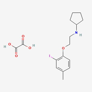 N-[2-(2-iodo-4-methylphenoxy)ethyl]cyclopentanamine;oxalic acid